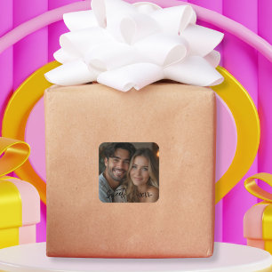 Pegatina Cuadrada Elegante personalizado de fotografías dulces