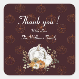 Pegatina Cuadrada Elegante Personalizado Gracias