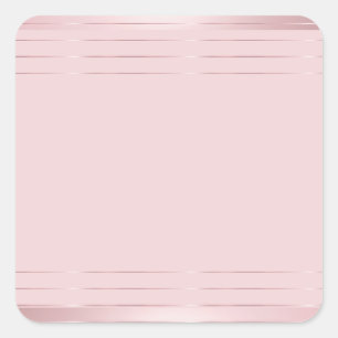 Pegatina Cuadrada Elegante plantilla en blanco de oro rosa moderno T