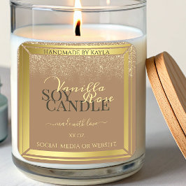 Pegatina Cuadrada Elegante producto Beige Etiquetas de embalaje marc