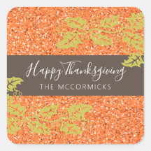 Elegante Purpurina Naranja de Acción de Gracias Pe