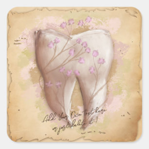 Pegatina Cuadrada Elegante regalo de asistente dental de dentista de