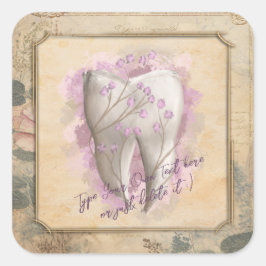 Pegatina Cuadrada Elegante regalo odontológico antiguo de moda