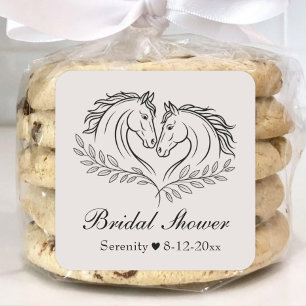 Pegatina Cuadrada Elegante región de caballos occidentales Rústica d