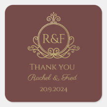 Elegante rojo Boda de caligrafía dorada Gracias