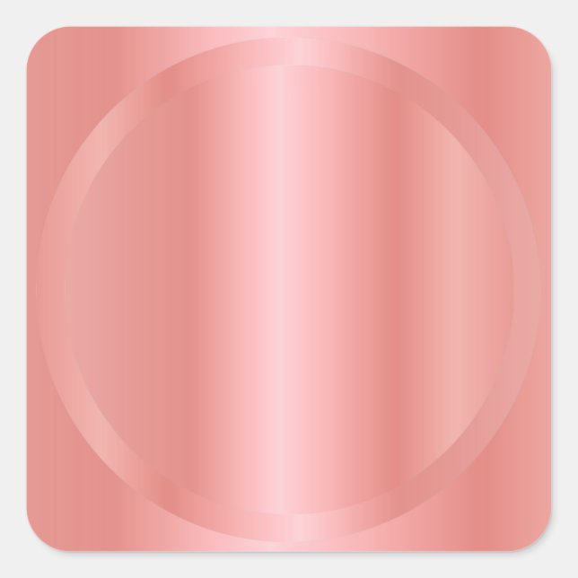 Pegatina Cuadrada Elegante Rosa Dorado Personalizado Texto en Blanco (Anverso)