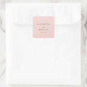 Pegatina Cuadrada Elegante Rosa Minimalista