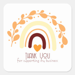 PEGATINA CUADRADA ELEGANTE SIMPLE RAINBOW BOHO