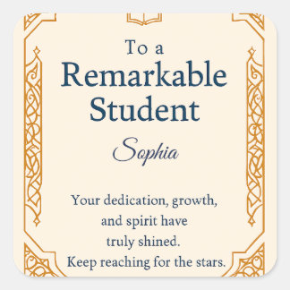 Pegatina Cuadrada Elegante tarjeta de felicitaciones para un notable