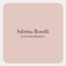 Pegatina Cuadrada Elegante único color sencillo Rosa dorado