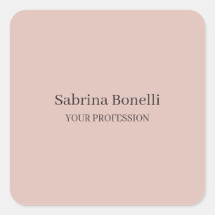 Pegatina Cuadrada Elegante único color sencillo Rosa dorado