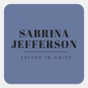 Pegatina Cuadrada Elegante único simple negro azul