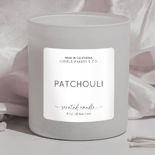 Pegatina Cuadrada Elegante Vela Empaquetado Minimalista Blanco Negro