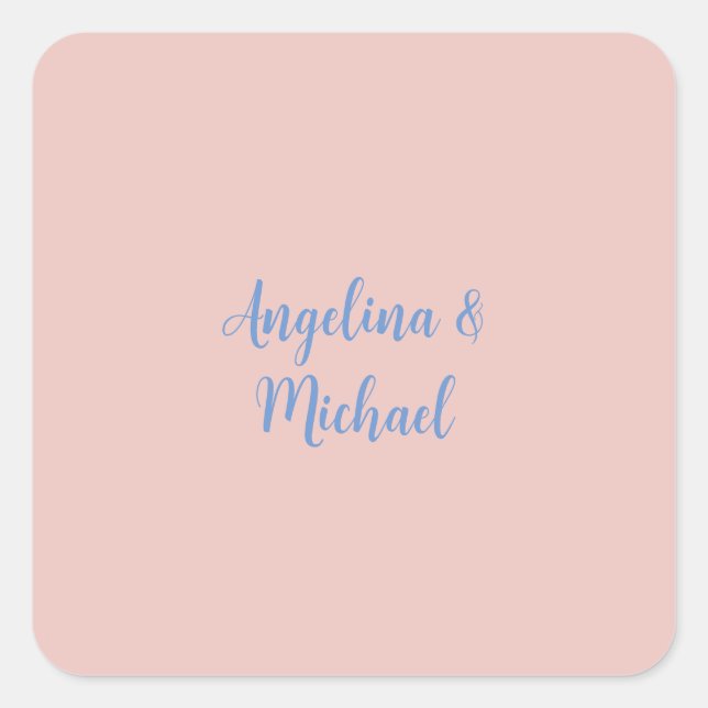 Pegatina Cuadrada Elegante y elegante caligrafía de nombres únicos a (Anverso)