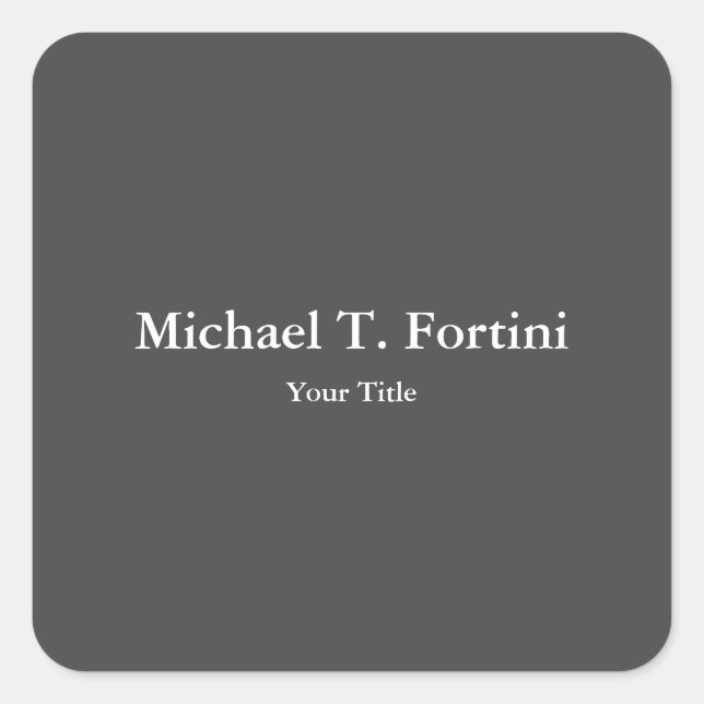 Pegatina Cuadrada Elegante y elegante estilo gris (Anverso)