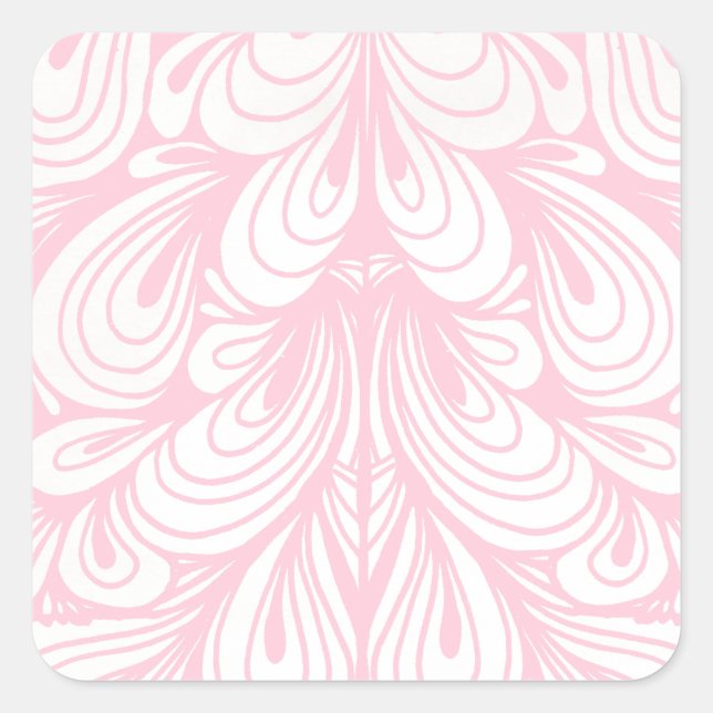 Pegatina Cuadrada Elegante y elegante patrón rosa Rubor (Anverso)
