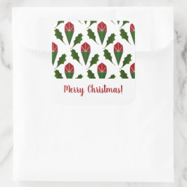 Pegatina Cuadrada Elegante y personalizado resumen de rosas rojas y 