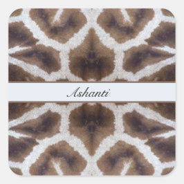 Pegatina Cuadrada Elegante y Salvaje | Jirafa de Safari Personalizad