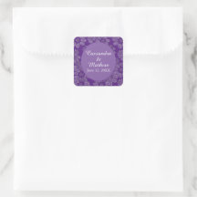 Elegantes Daisies en Floral Royal Purple Boda