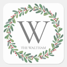 Elegantes Navidades Monogramados de invierno