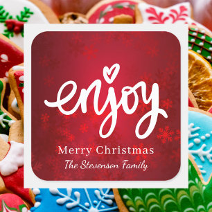 Pegatina Cuadrada Elegantes Navidades simples Red Holiday Baking