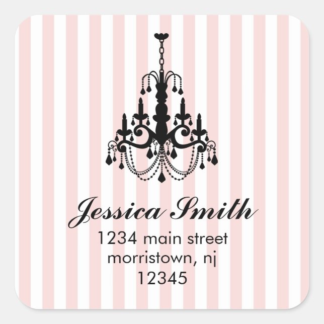 Pegatina Cuadrada Elegantes Pegatinas de la lámpara de araña (Anverso)