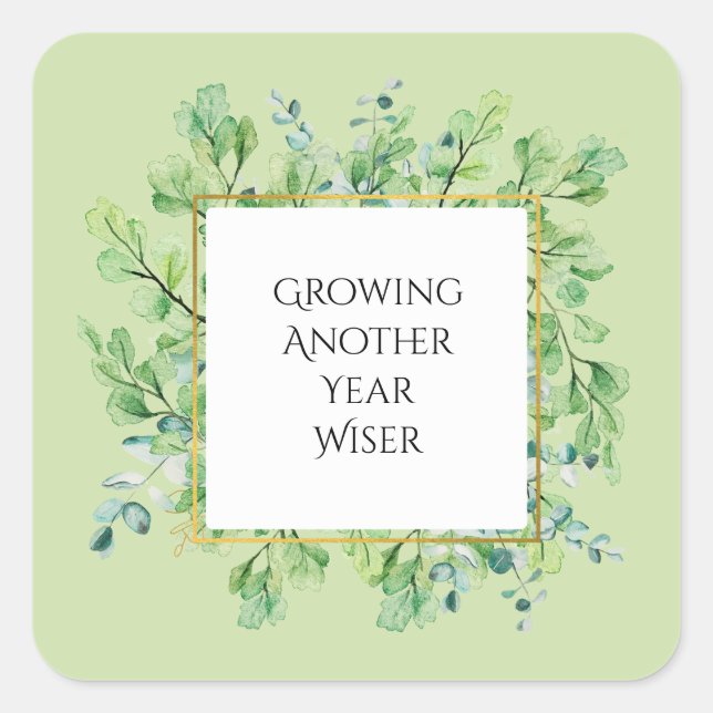 Pegatina Cuadrada Elegantes Pegatinas del partido de cumpleaños del  (Anverso)