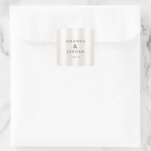 Pegatina Cuadrada Elegantes Rayas Beige