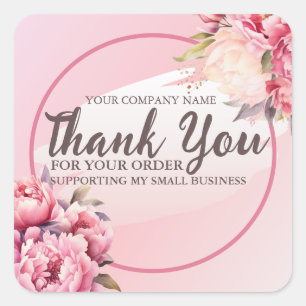 Pegatina Cuadrada Elegantes Toneladas Blancas Gracias Por Su Pedido