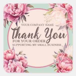 Pegatina Cuadrada Elegantes Toneladas Blancas Gracias Por Su Pedido