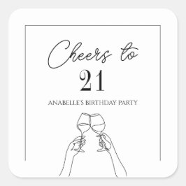 Pegatina Cuadrada Elegantes y modernos para 21 años