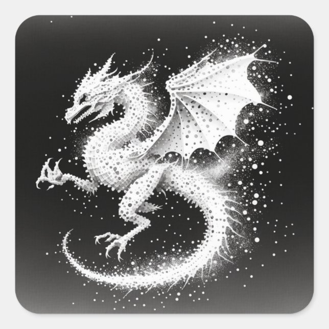 Pegatina Cuadrada Elementales de Dragon Air (Anverso)