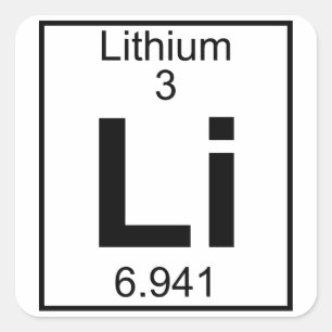 Pegatina Cuadrada Elemento 003 - Li - Litio (lleno)