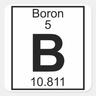 Pegatina Cuadrada Elemento 005 - B - Boron (completo)