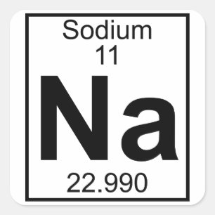 Pegatina Cuadrada Elemento 011 - Na - Sodio (lleno)