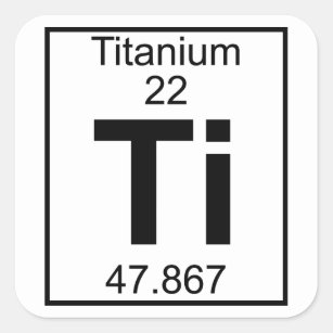 Pegatina Cuadrada Elemento 022 - Ti - titanio (lleno)