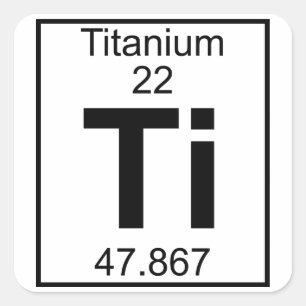Pegatina Cuadrada Elemento 022 - Ti - titanio (lleno)