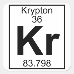 Pegatina Cuadrada Elemento 036 - Kr - Krypton (completo)