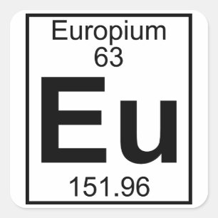 Pegatina Cuadrada Elemento 063 - Ue - Europio (Completo)