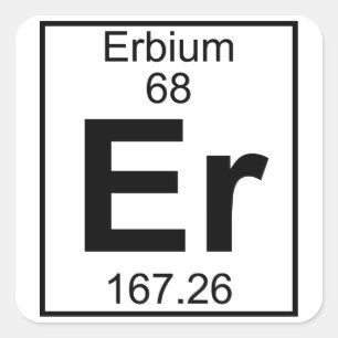Pegatina Cuadrada Elemento 068 - Er - Erbium (Completo)