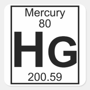 Pegatina Cuadrada Elemento 080 - Hectogramos - Mercury (lleno)