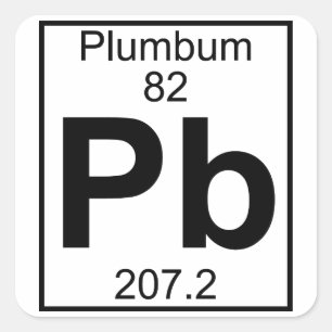 Pegatina Cuadrada Elemento 082 - Pb - Plumbum (lleno)