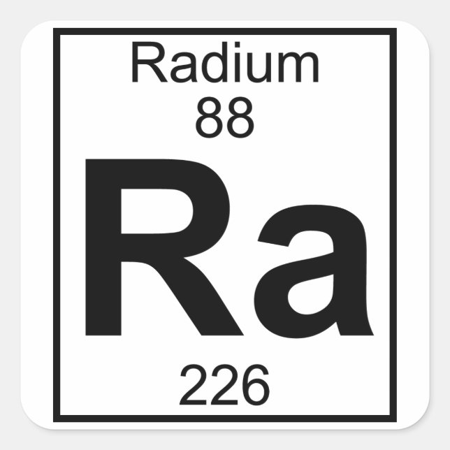 Pegatina Cuadrada Elemento 088 - Ra - Radio (completo) (Anverso)