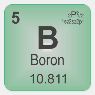 Pegatina Cuadrada Elemento individual del boro de la tabla periódic