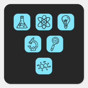 Pegatina Cuadrada Elementos de ciencia