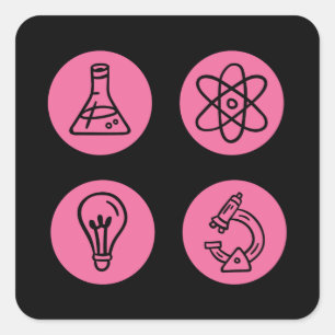 Pegatina Cuadrada Elementos de ciencia
