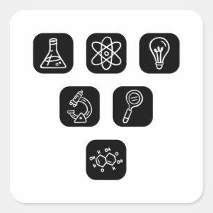 Pegatina Cuadrada Elementos de ciencia