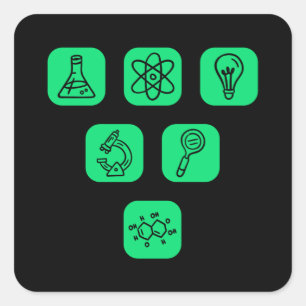 Pegatina Cuadrada Elementos de ciencia