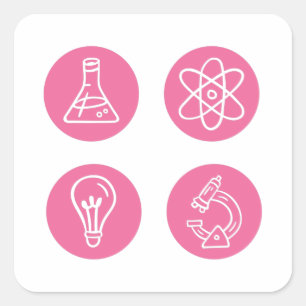 Pegatina Cuadrada Elementos de ciencia