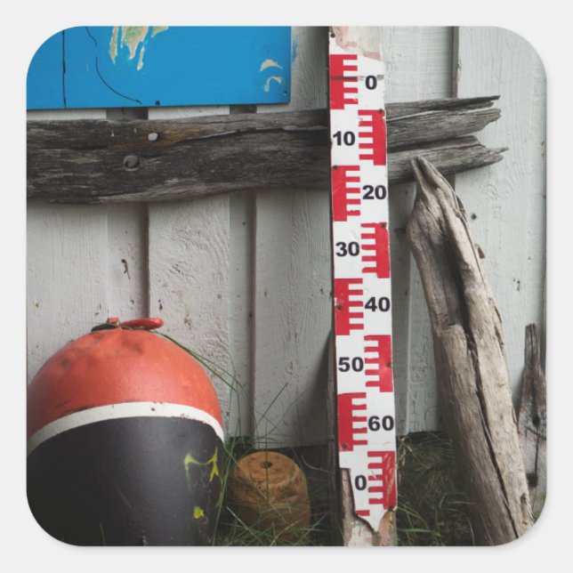 Pegatina Cuadrada Elementos náuticos (Anverso)